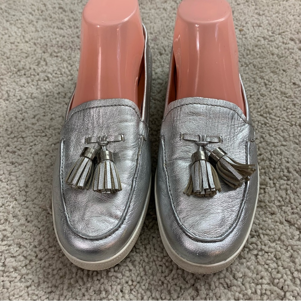 MICHAEL Michael Kors Metallic Silver Tassel Loafers - Picture 4 of 8